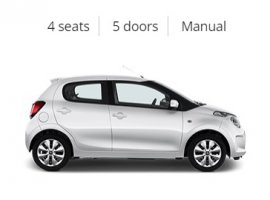 Group A Citreon C1, 4 Doors, 5 Seats, Air Con, Manual, Petrol